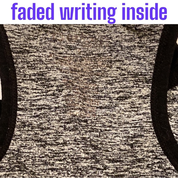 ☀️bebe L/XL “BEBE” on Back Sports Bra Adj Straps Heather Grey Black Athletic Bra - Picture 7 of 7